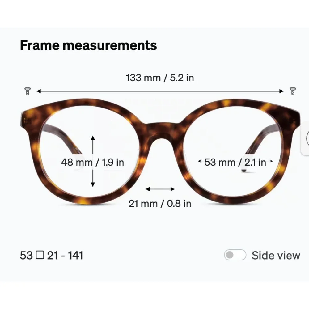 ZENNI Tortoiseshell Round 4412425 Eyeglasses Frame Only 53-21-141 Brown Full Rim